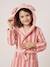 Customisable rabbit bathrobe for children, with recycled cotton striped pink - vertbaudet enfant 