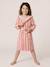 Customisable rabbit bathrobe for children, with recycled cotton striped pink - vertbaudet enfant 