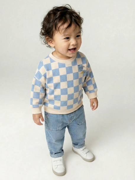 Boys' 'Team Soleil' sweatshirt grey blue - vertbaudet enfant 