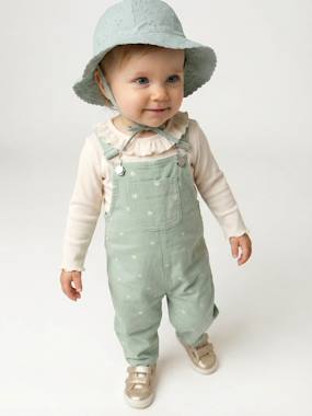 Baby-Baby dungaree and heart T-shirt set 