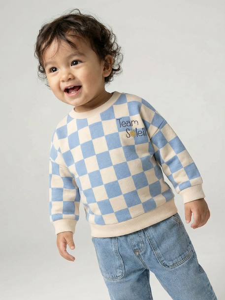 Boys' 'Team Soleil' sweatshirt grey blue - vertbaudet enfant 