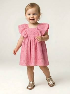 Baby-Dresses & Skirts-Baby Girls’ Cotton Broderie Anglaise Dress