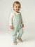 Baby dungaree and heart T-shirt set aqua green - vertbaudet enfant 