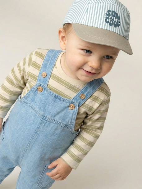 Boys' dungaree set sage green - vertbaudet enfant 