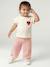 Girl's short-sleeved T-shirt ecru - vertbaudet enfant 