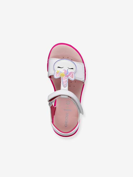Girls' Joyfoot GEOX sandals fuchsia+white - vertbaudet enfant 
