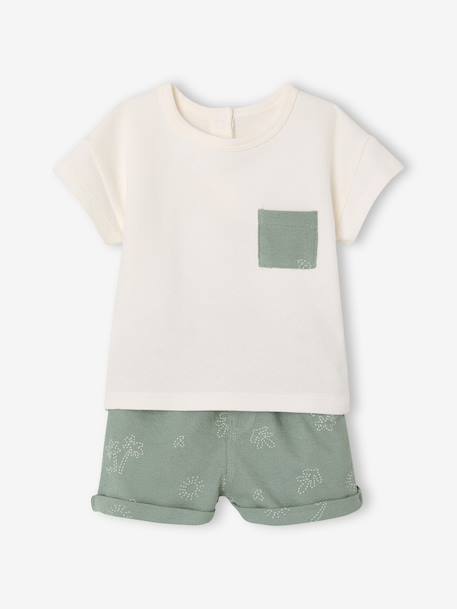 Customisable T-shirt and short set hazel+sage green - vertbaudet enfant 