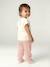 Girl's wide-leg jersey trousers mustard+striped pink - vertbaudet enfant 