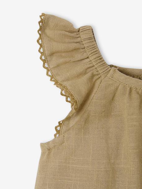 3-piece baby girl set khaki - vertbaudet enfant 