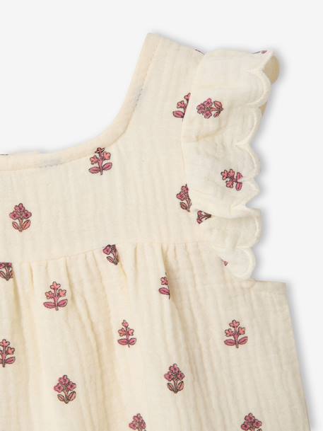Sleeveless printed blouse ecru - vertbaudet enfant 