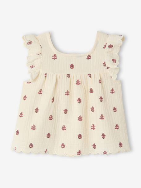 Blouse imprimée sans manche écru - vertbaudet enfant 