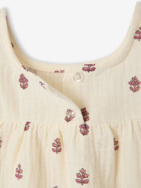 Sleeveless printed blouse ecru - vertbaudet enfant 