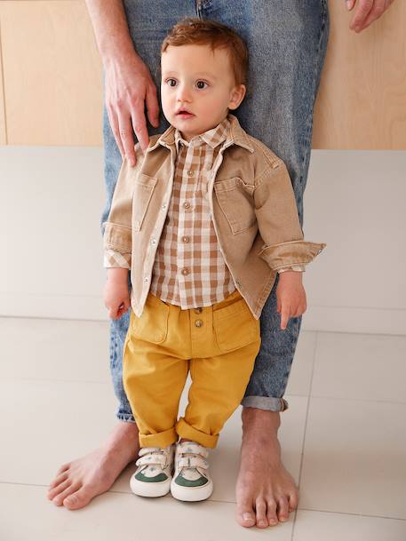Surchemise bébé pressionnée sable+taupe - vertbaudet enfant 