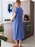 Long maternity and nursing dress grey blue+rose - vertbaudet enfant 