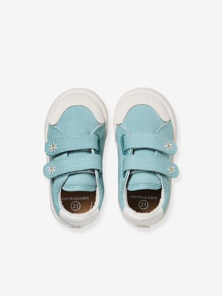 Touch-Fastening Trainers in Canvas for Baby Girls crystal blue+GREEN LIGHT ALL OVER PRINTED+printed pink+printed violet+set pink+White - vertbaudet enfant 