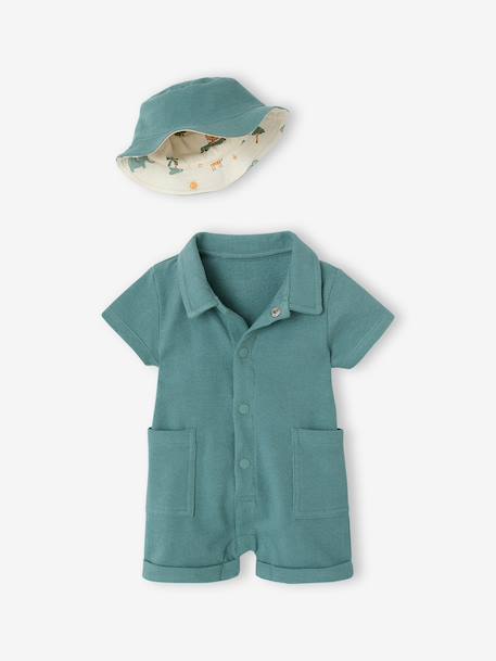 Ensemble combinaison bob réversible vert émeraude - vertbaudet enfant 