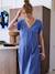Long maternity and nursing dress grey blue+rose - vertbaudet enfant 