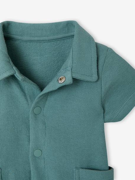 Set of jumpsuit and reversible bucket hat emerald green - vertbaudet enfant 