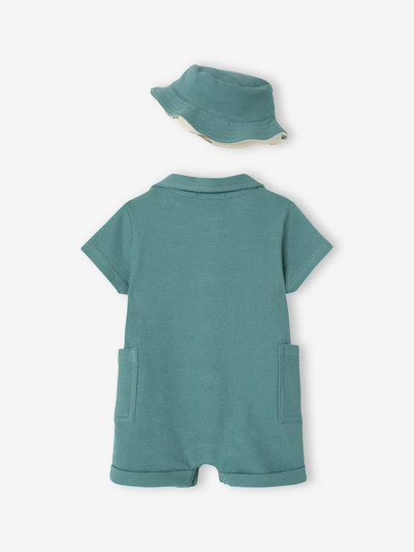 Ensemble combinaison bob réversible vert émeraude - vertbaudet enfant 