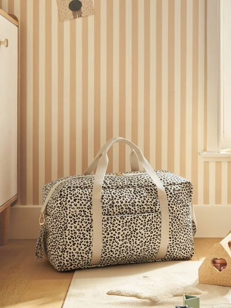 Leopard Changing Bag, Canvas Club printed beige - vertbaudet enfant 