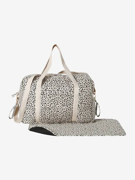 Leopard Changing Bag, Canvas Club printed beige - vertbaudet enfant 