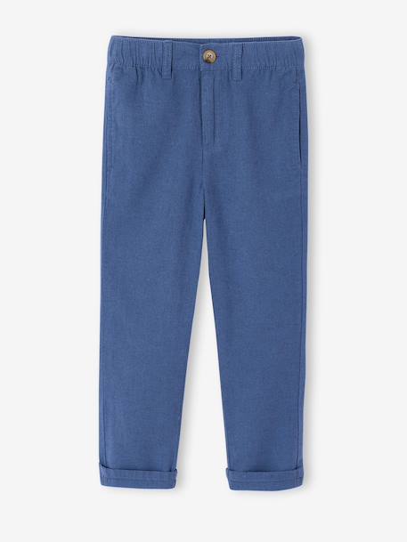 Pantalon garçon léger morphologie fin bleu - vertbaudet enfant 