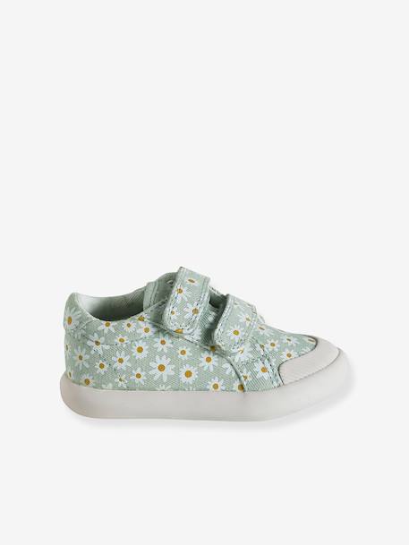 Touch-Fastening Trainers in Canvas for Baby Girls crystal blue+GREEN LIGHT ALL OVER PRINTED+printed pink+printed violet+set pink+White - vertbaudet enfant 