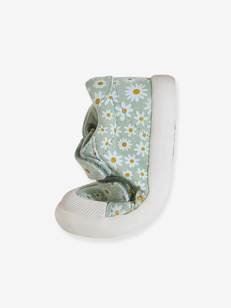 Touch-Fastening Trainers in Canvas for Baby Girls crystal blue+GREEN LIGHT ALL OVER PRINTED+printed pink+printed violet+set pink+White - vertbaudet enfant 