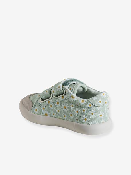 Touch-Fastening Trainers in Canvas for Baby Girls crystal blue+GREEN LIGHT ALL OVER PRINTED+printed pink+printed violet+set pink+White - vertbaudet enfant 