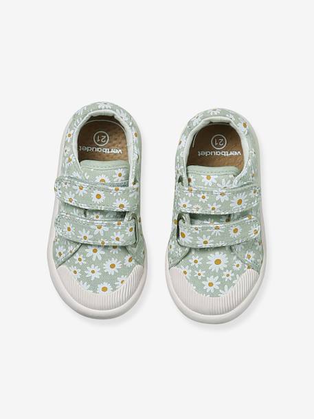 Touch-Fastening Trainers in Canvas for Baby Girls crystal blue+GREEN LIGHT ALL OVER PRINTED+printed pink+printed violet+set pink+White - vertbaudet enfant 