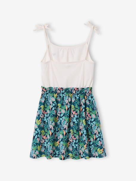 Girls' dress with thin straps navy blue+old rose - vertbaudet enfant 