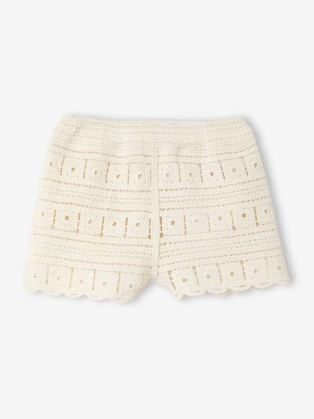 Crochet top and shorts set for baby girls ecru - vertbaudet enfant 