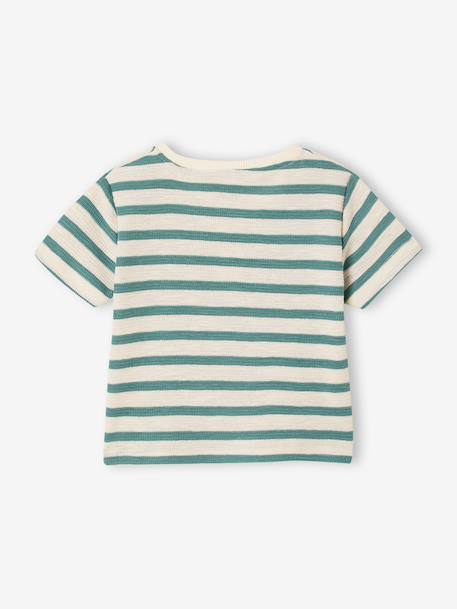 Organic cotton baby t-shirt blue+emerald green - vertbaudet enfant 