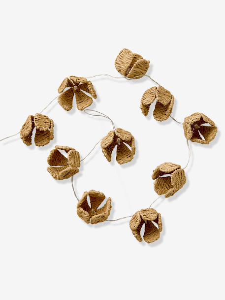 Braided rattan flower string lights beige - vertbaudet enfant 
