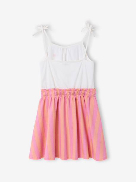Girls' dress with thin straps navy blue+old rose - vertbaudet enfant 