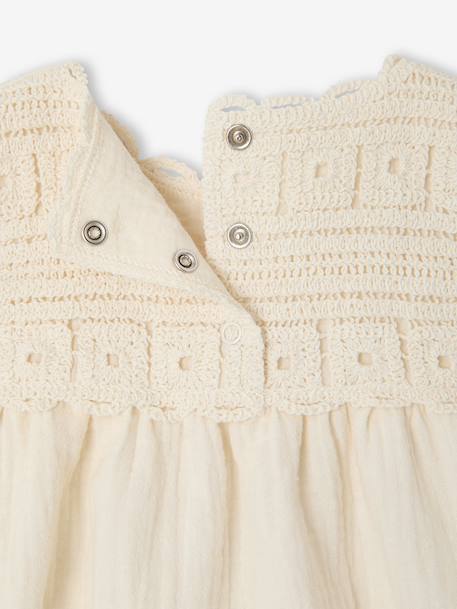 Crochet top and shorts set for baby girls ecru - vertbaudet enfant 