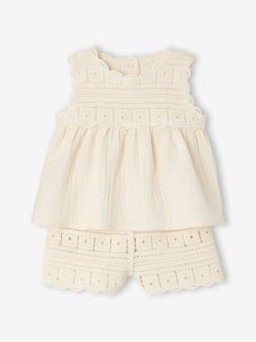 Crochet top and shorts set for baby girls  - vertbaudet enfant