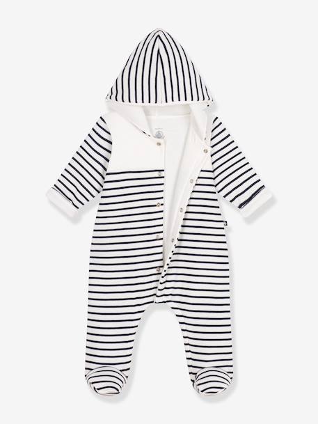 Long hooded baby jumpsuit navy blue - vertbaudet enfant 