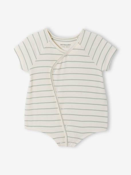 Pack of 2 customisable baby playsuits sage green - vertbaudet enfant 
