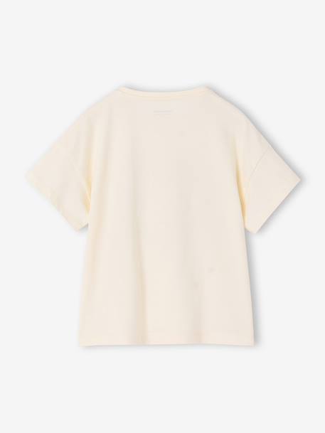 Short-sleeved t-shirt with hearts for girls ecru - vertbaudet enfant 