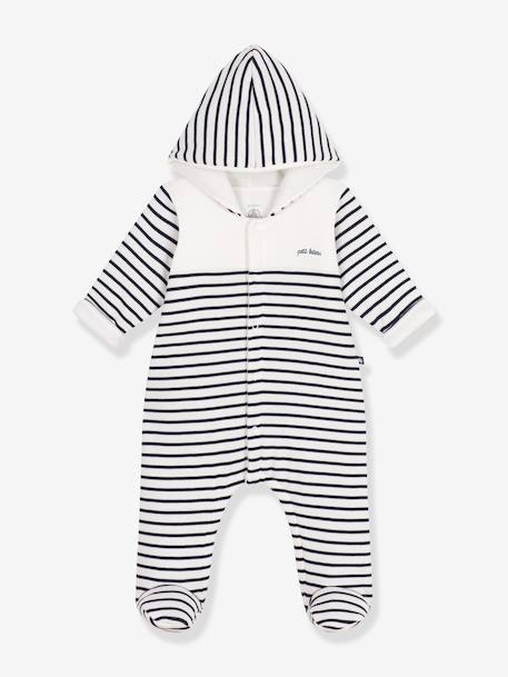 Long hooded baby jumpsuit navy blue - vertbaudet enfant 