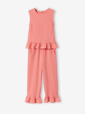 -Ensemble blouse pantalon volants