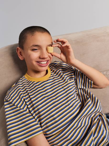 Boy's short-sleeved T-shirt striped blue - vertbaudet enfant 
