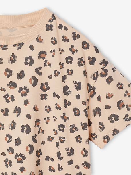 Short-sleeved printed T-shirt for girls anthracite+beige+pale yellow+sandy beige+vanilla - vertbaudet enfant 