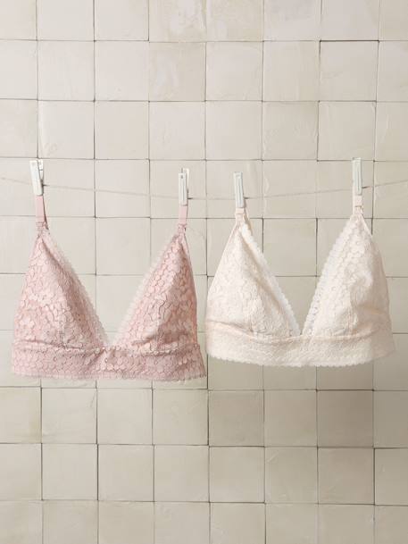 Pack of 2 triangle nursing bras rosy - vertbaudet enfant 