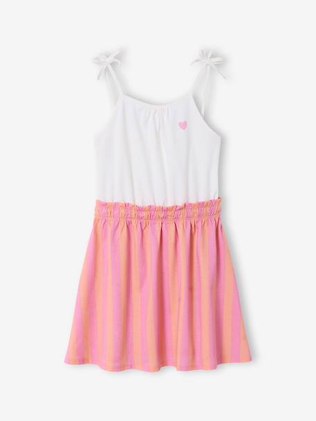 Girls' dress with thin straps navy blue+old rose - vertbaudet enfant 
