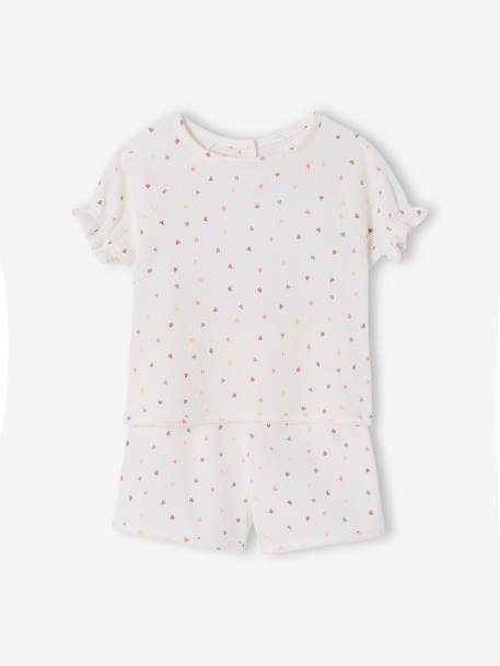 Pack of 2 practical girls' pyjama shorts sage green - vertbaudet enfant 