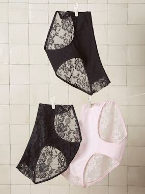 Vêtements de grossesse-Lingerie-Culotte, shorty-Lot 3 culottes grossesse dentelle coton bio