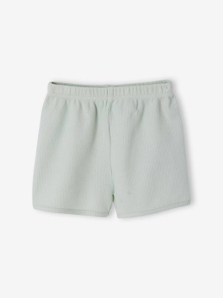 Pack of 2 practical girls' pyjama shorts sage green - vertbaudet enfant 