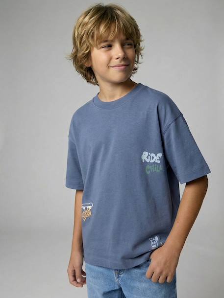 Pack of 2 short-sleeved t-shirts grey blue - vertbaudet enfant 